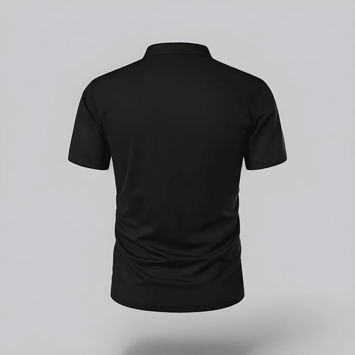 Men's Casual Slim Fit Polo Shirt with Grandad Collar and Short Sleeve
