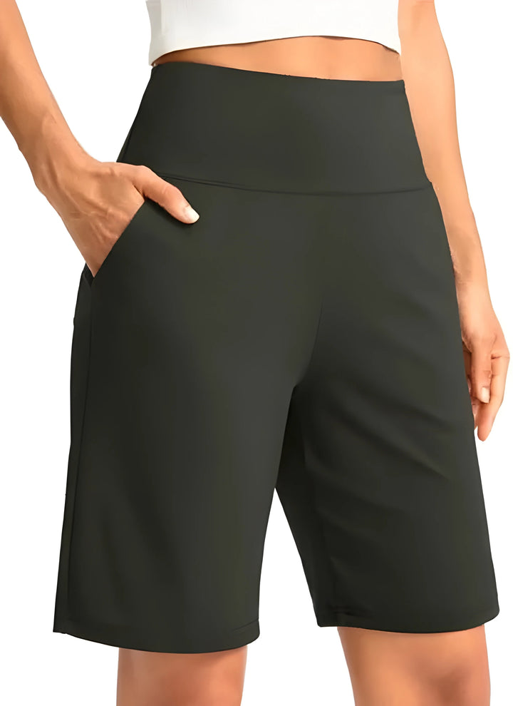 Women's Athletic Bermuda Shorts with High Waisted