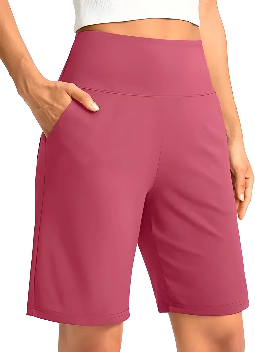Women's Athletic Bermuda Shorts with High Waisted