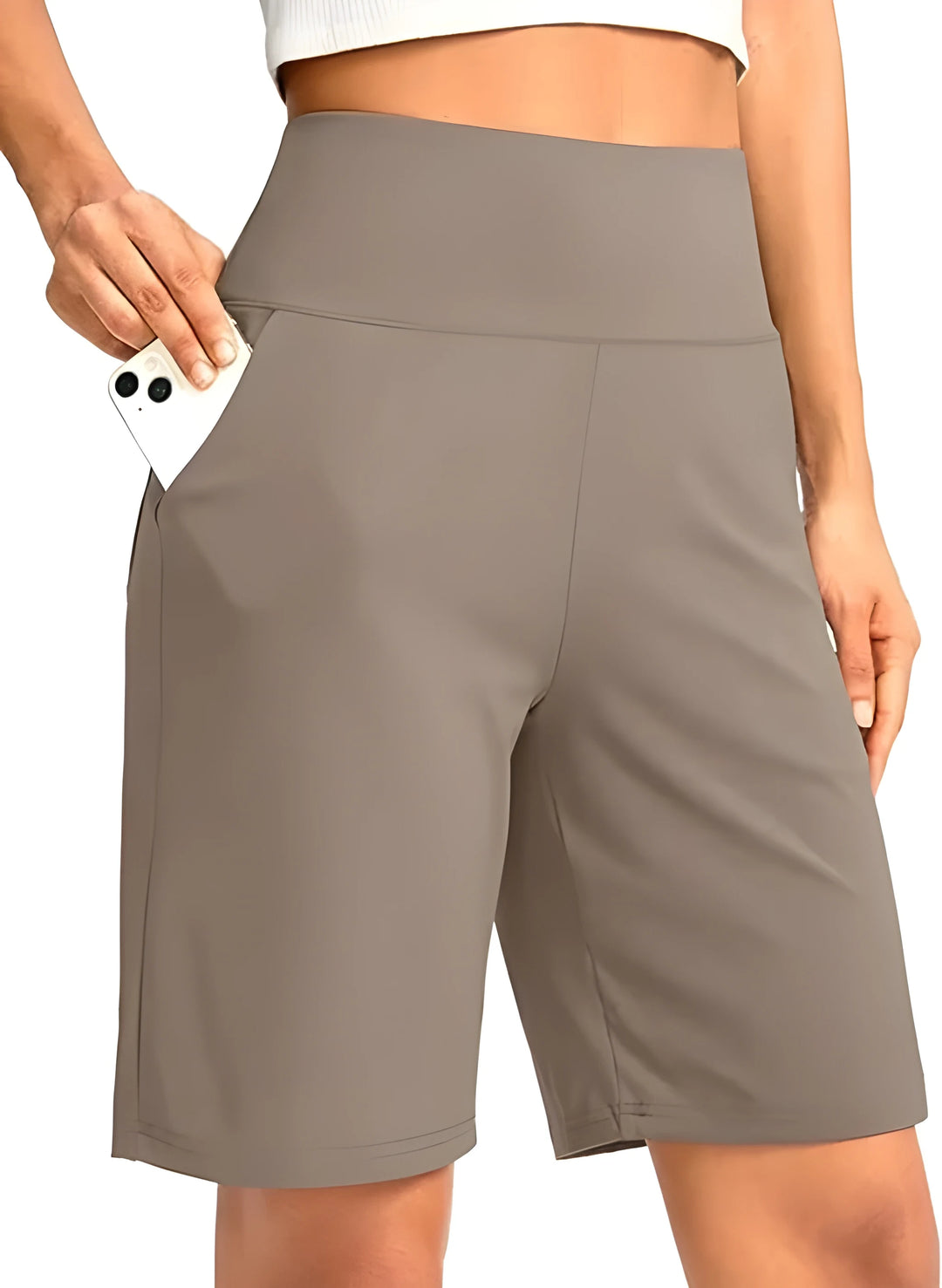 Women's Athletic Bermuda Shorts with High Waisted