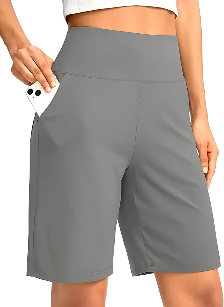 Women's Athletic Bermuda Shorts with High Waisted