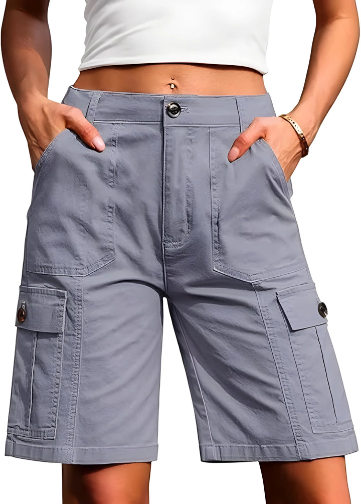 Women's Bermuda Cargo Shorts with High Waisted