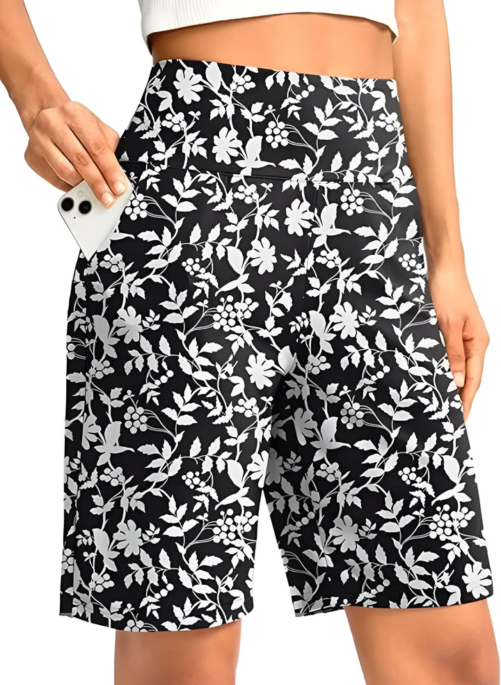 Women's Athletic Bermuda Shorts with High Waisted
