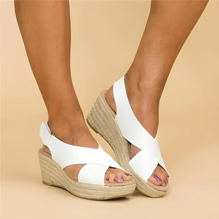 Women's Comfortable Platform Wedges with Arch Support and Velcro Strap