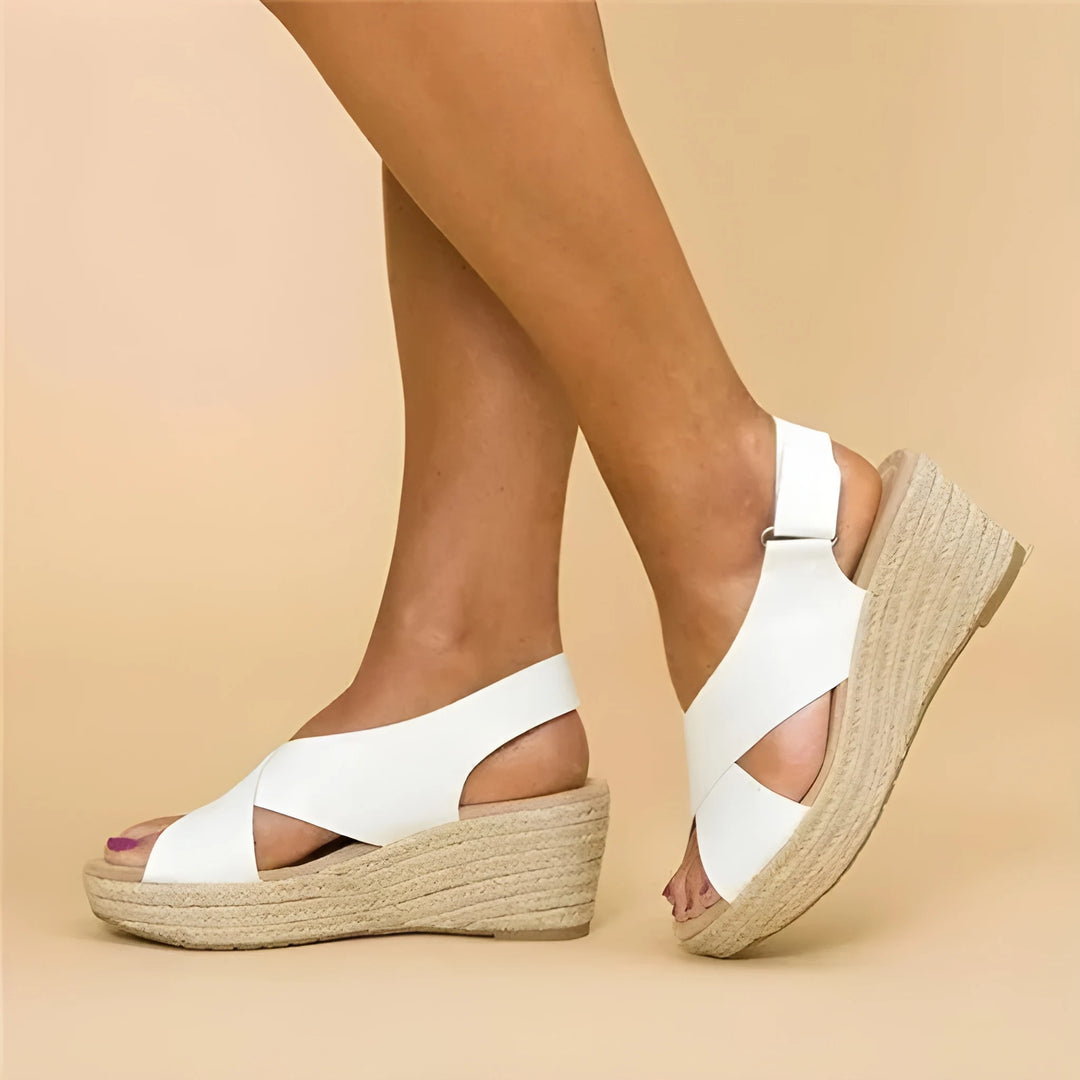 Women's Comfortable Platform Wedges with Arch Support and Velcro Strap