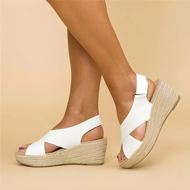 Women's Comfortable Platform Wedges with Arch Support and Velcro Strap