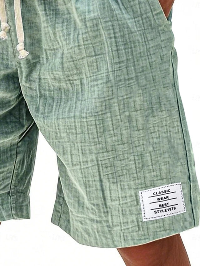 Men's Casual Long Shorts with Elastic Waistband and Drawstring
