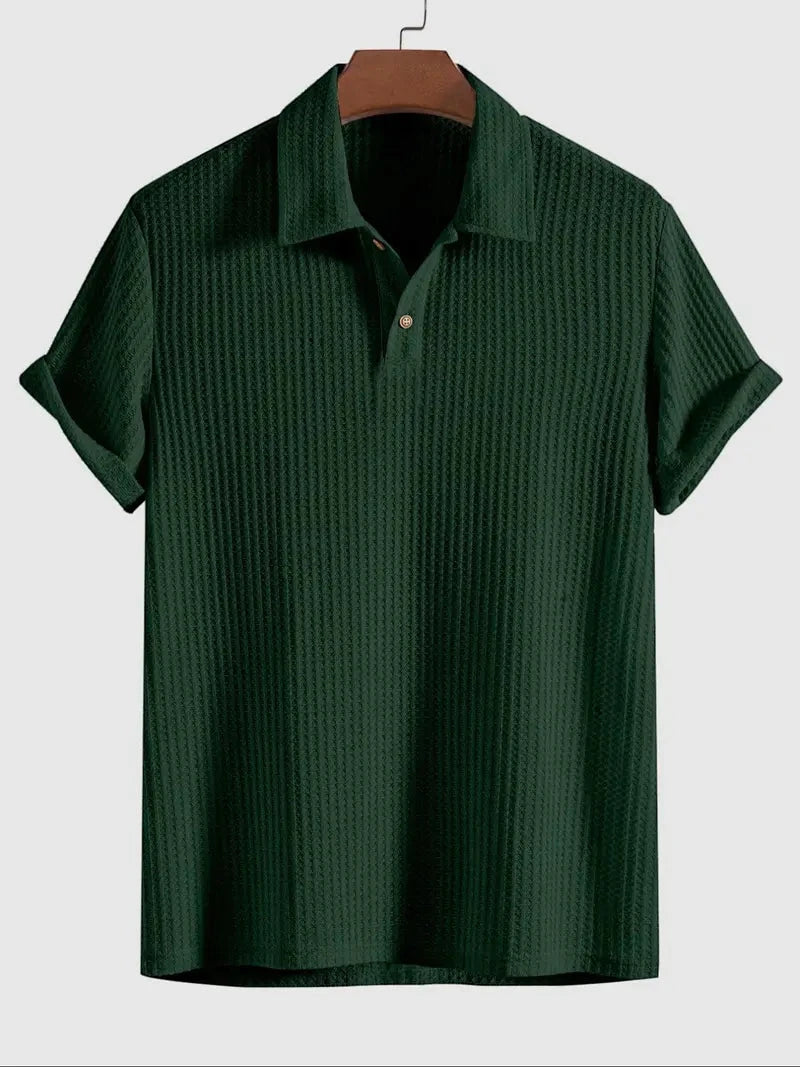 Men's Casual Polo Shirt with Short Sleeve and Buttons
