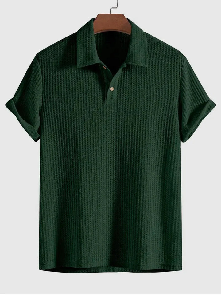 Men's Casual Polo Shirt with Short Sleeve and Buttons