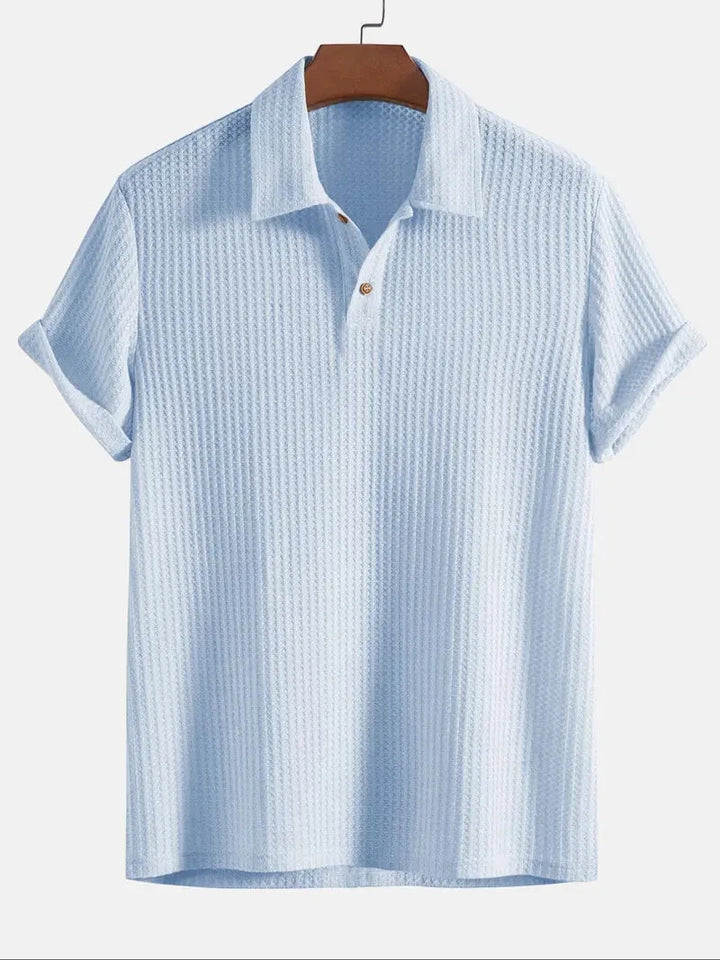 Men's Casual Polo Shirt with Short Sleeve and Buttons