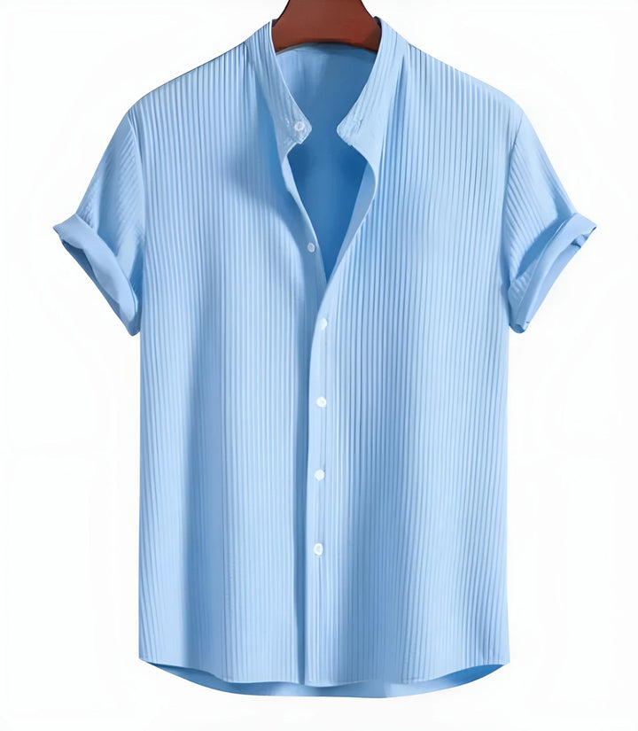 Men's Casual Short Sleeve Shirt with Loose Fit and Breathable Design