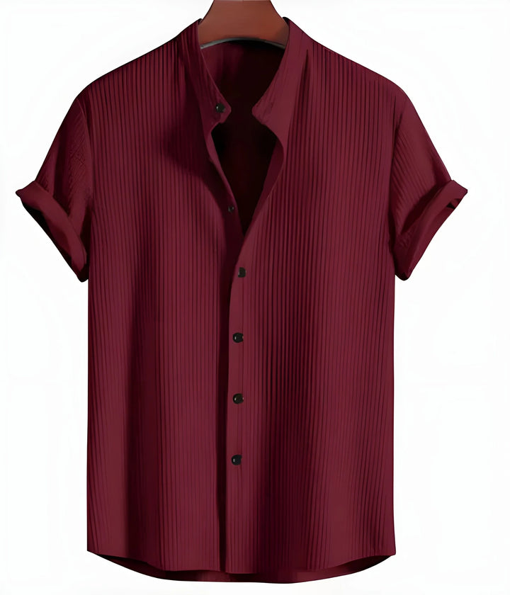 Men's Casual Short Sleeve Shirt with Loose Fit and Breathable Design