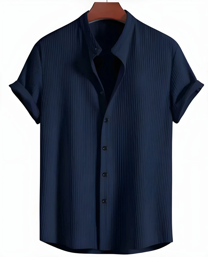 Men's Casual Short Sleeve Shirt with Loose Fit and Breathable Design
