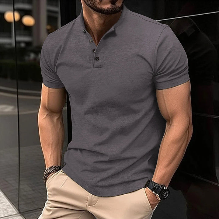 Men's Casual Slim Fit Polo Shirt with Short Sleeve and Collar