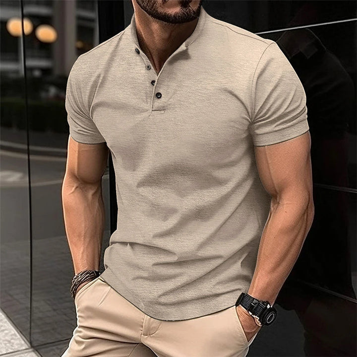 Men's Casual Slim Fit Polo Shirt with Short Sleeve and Collar