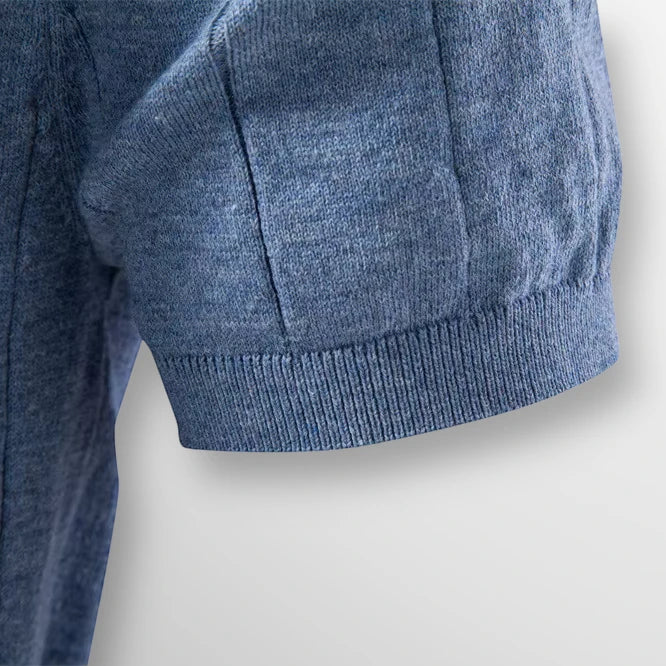 Men's Casual Slim Fit Shirt with Short Sleeve and Crew Neck