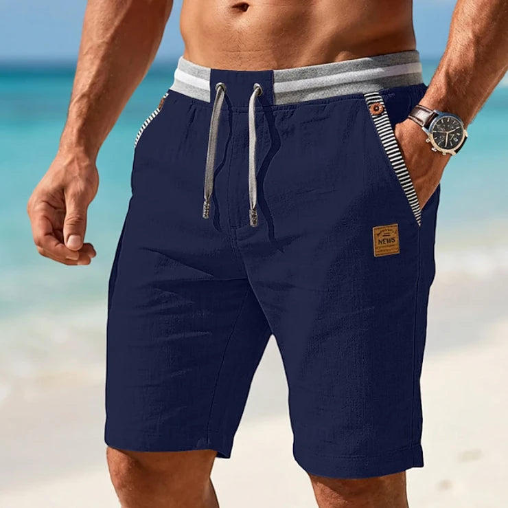 Men's Casual Summer Shorts with Elastic Waistband and Lacing