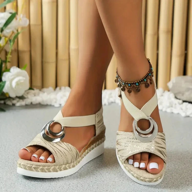 Women's Ankle Strap Open Toe Sandals with Slip Resistant Sole and Arch Support