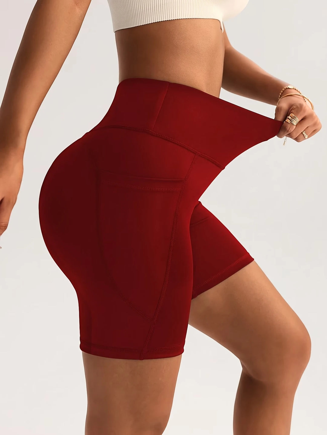 Women's Athletic Biker Shorts with High Waisted