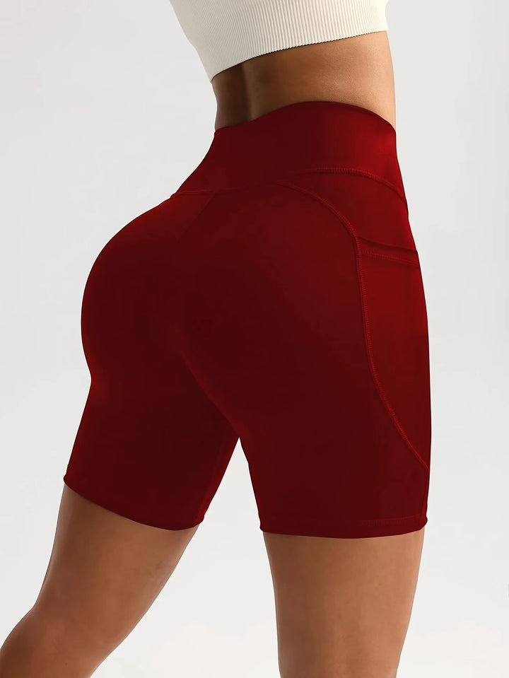 Women's Athletic Biker Shorts with High Waisted