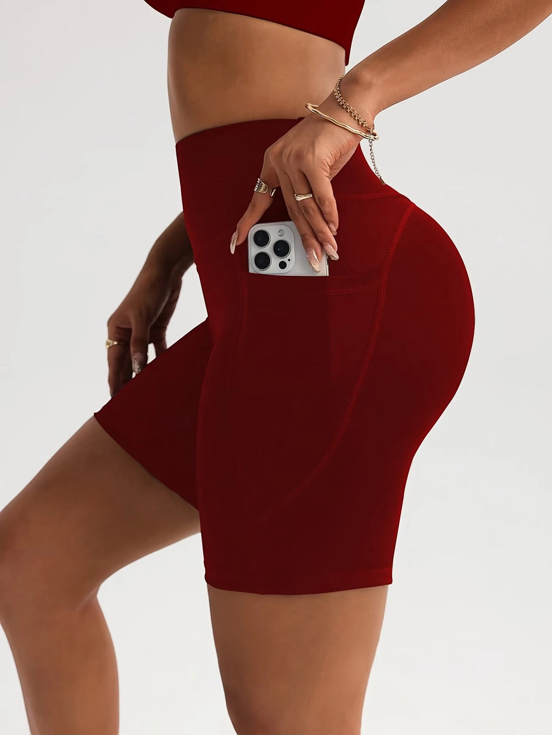 Women's Athletic Biker Shorts with High Waisted