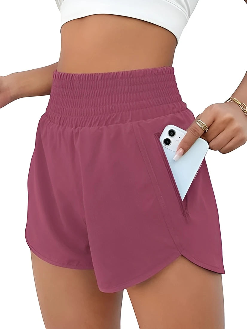 Women's Athletic Running Shorts with High Waisted Feature