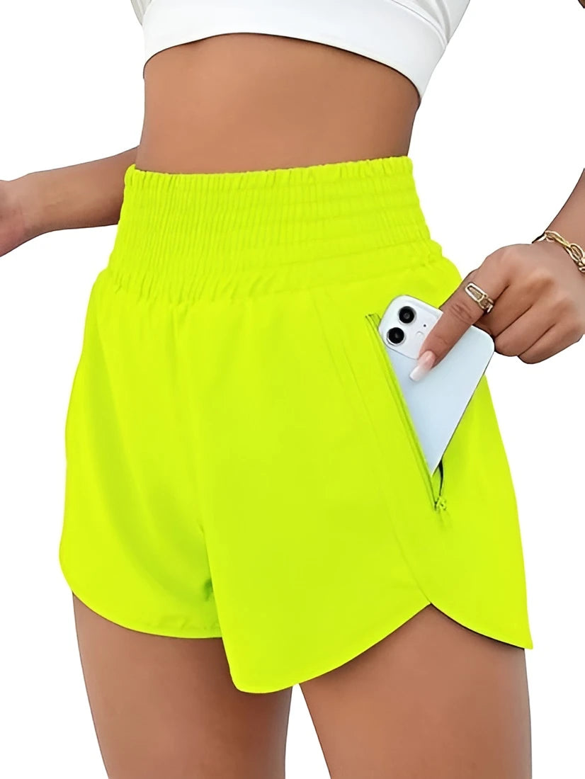 Women's Athletic Running Shorts with High Waisted Feature