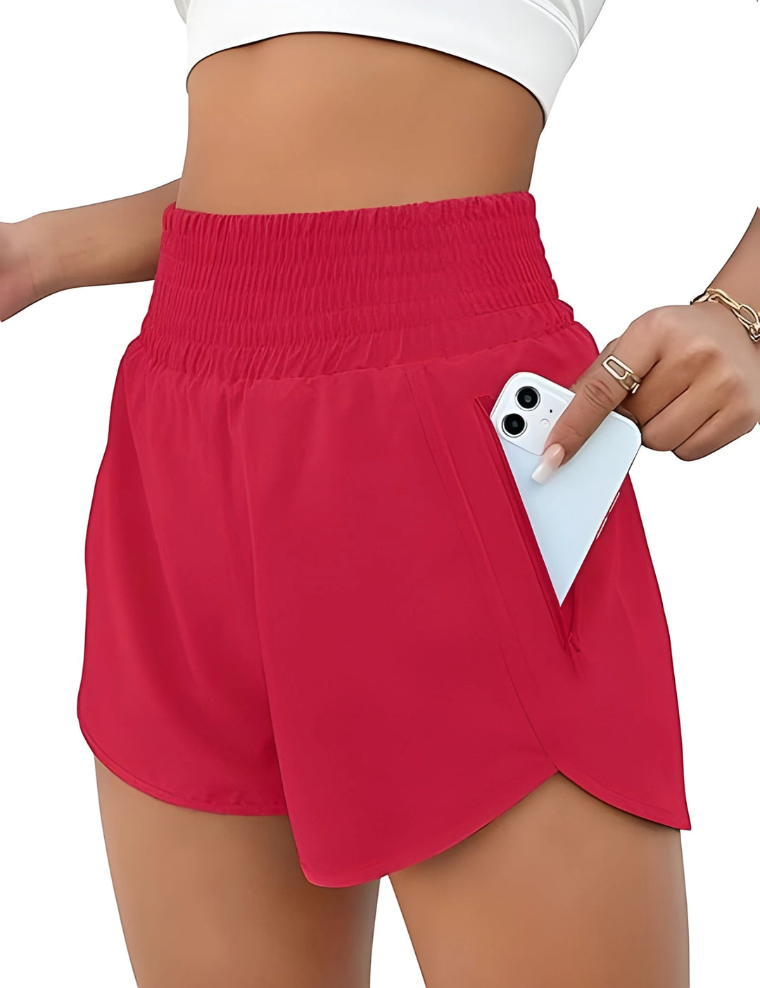 Women's Athletic Running Shorts with High Waisted Feature