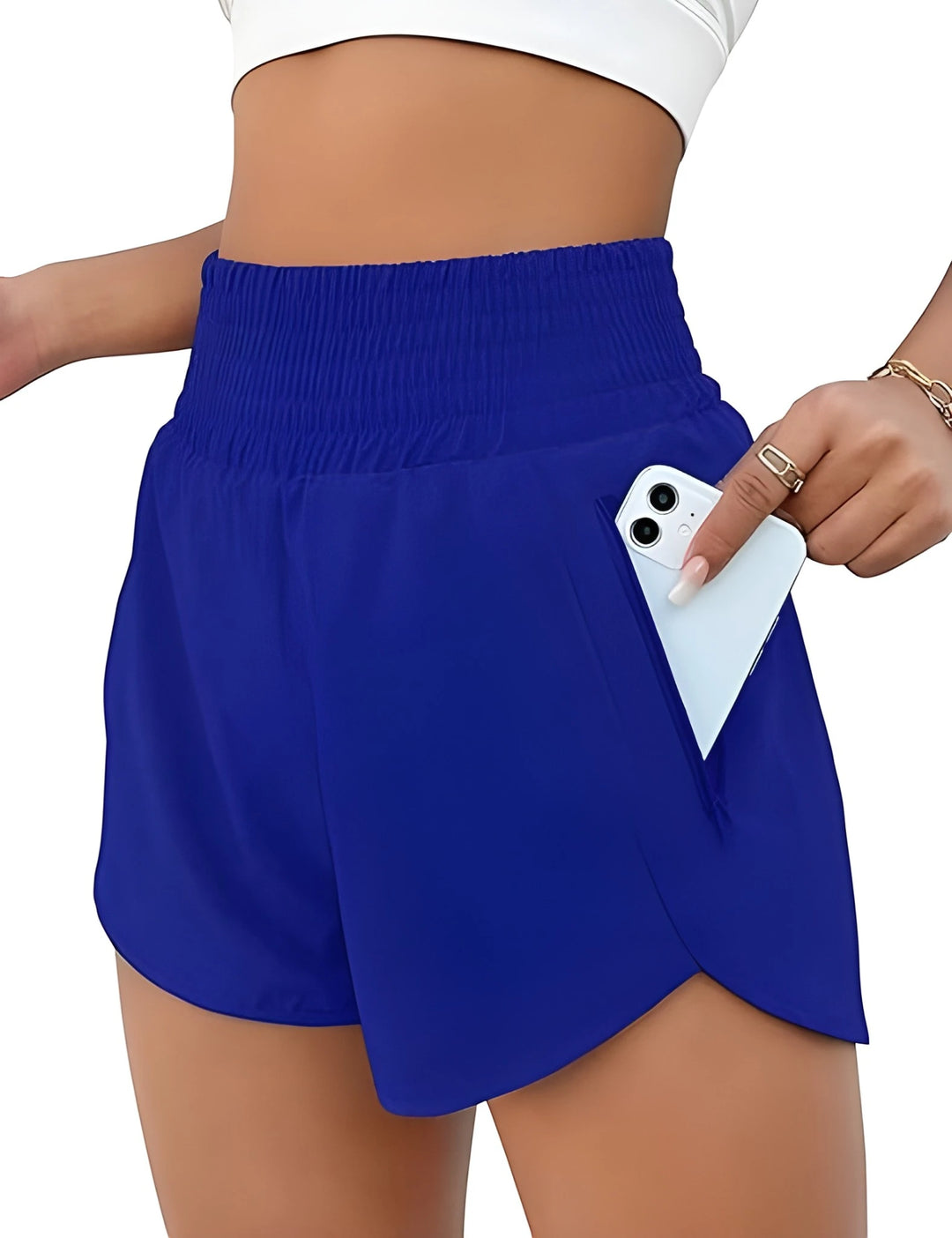 Women's Athletic Running Shorts with High Waisted Feature