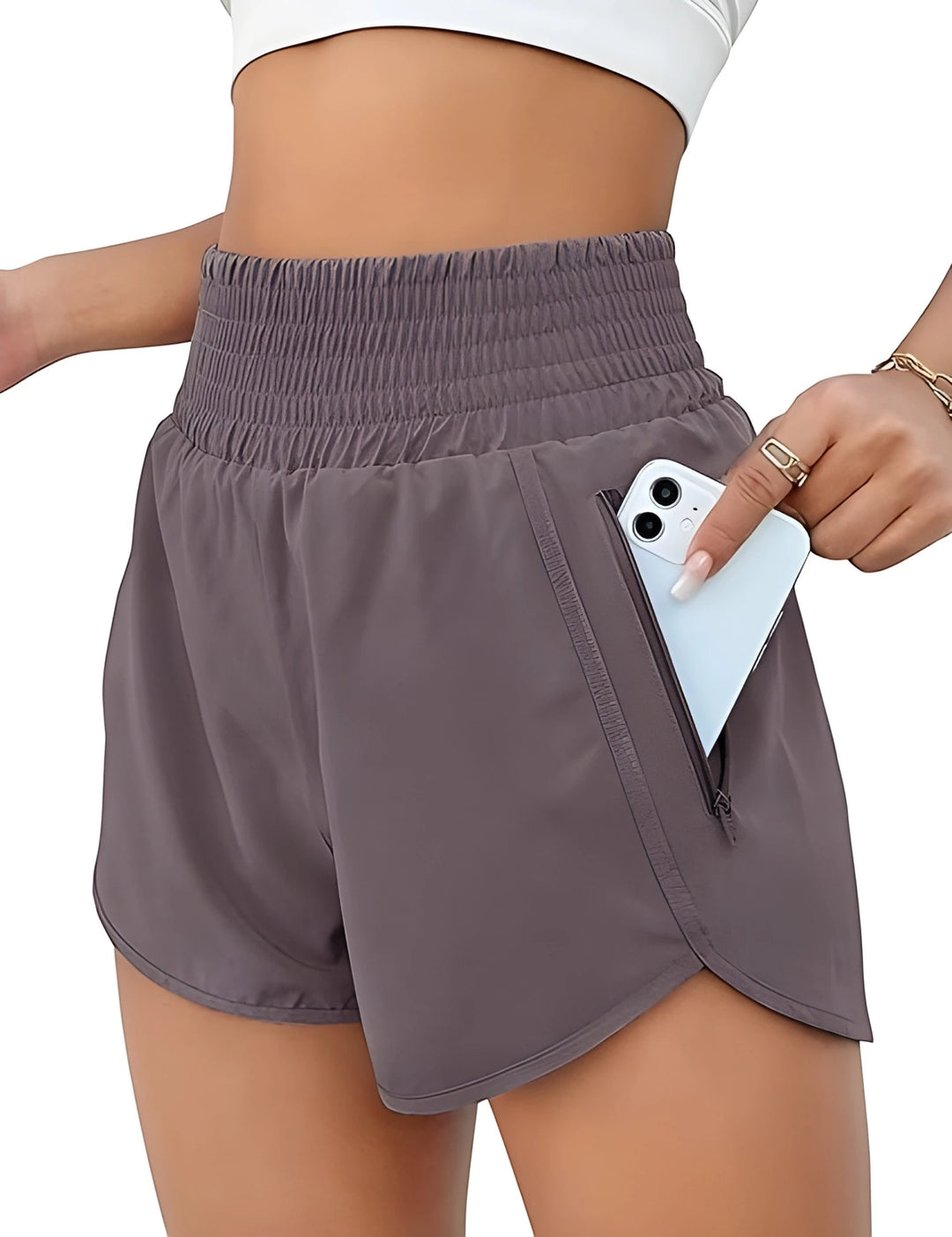 Women's Athletic Running Shorts with High Waisted Feature