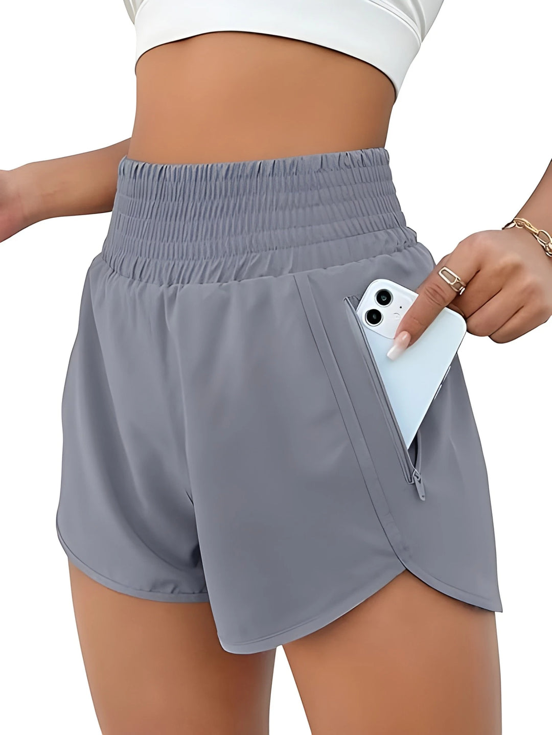 Women's Athletic Running Shorts with High Waisted Feature