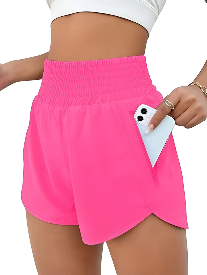 Women's Athletic Running Shorts with High Waisted Feature