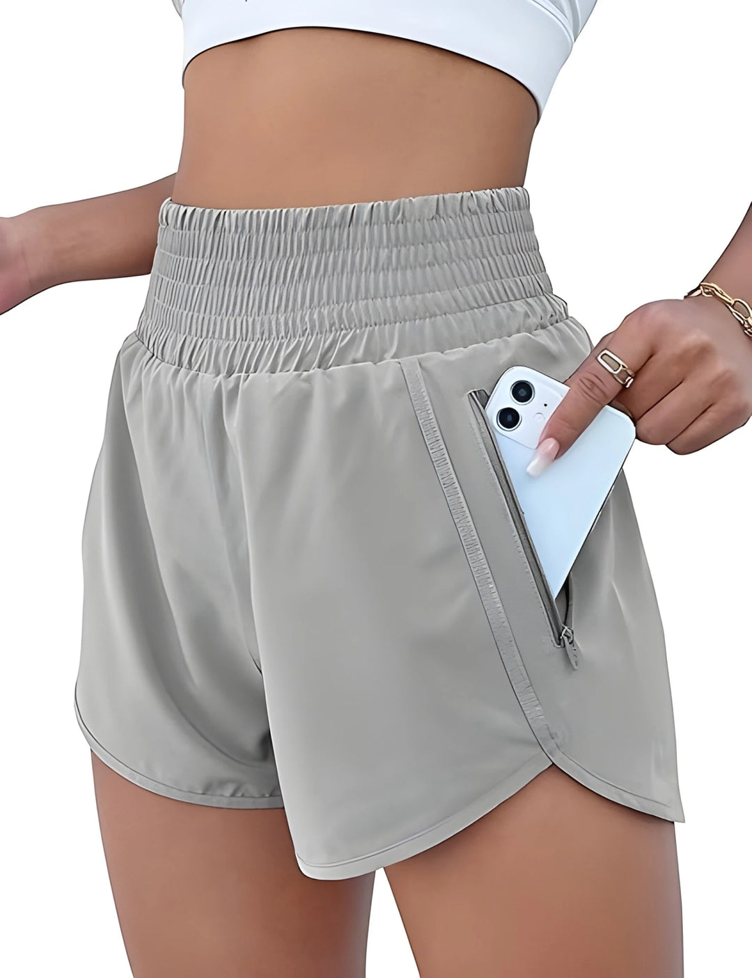 Women's Athletic Running Shorts with High Waisted Feature