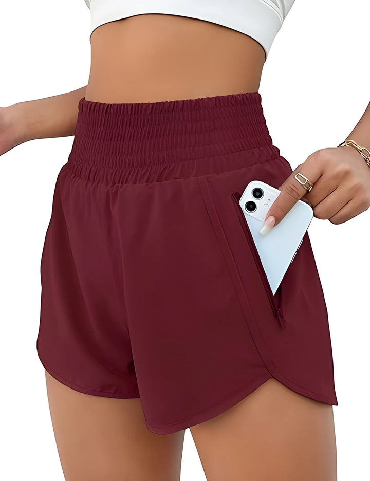 Women's Athletic Running Shorts with High Waisted Feature