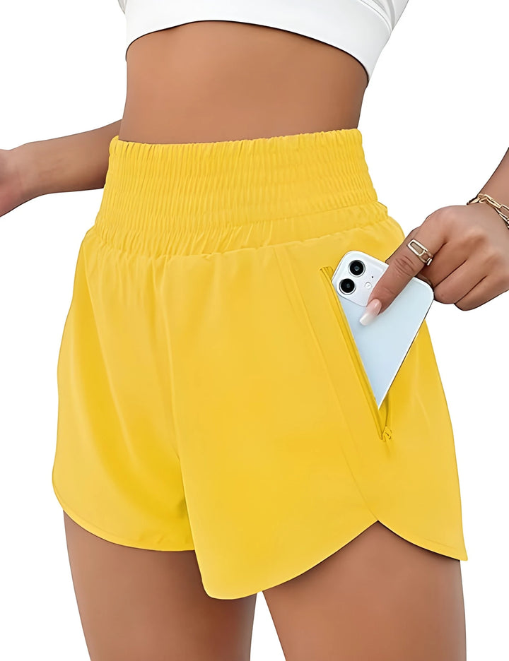 Women's Athletic Running Shorts with High Waisted Feature