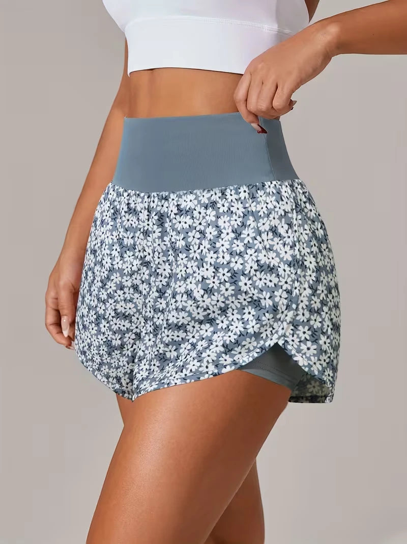 Women's Athletic Yoga Shorts with High Waisted