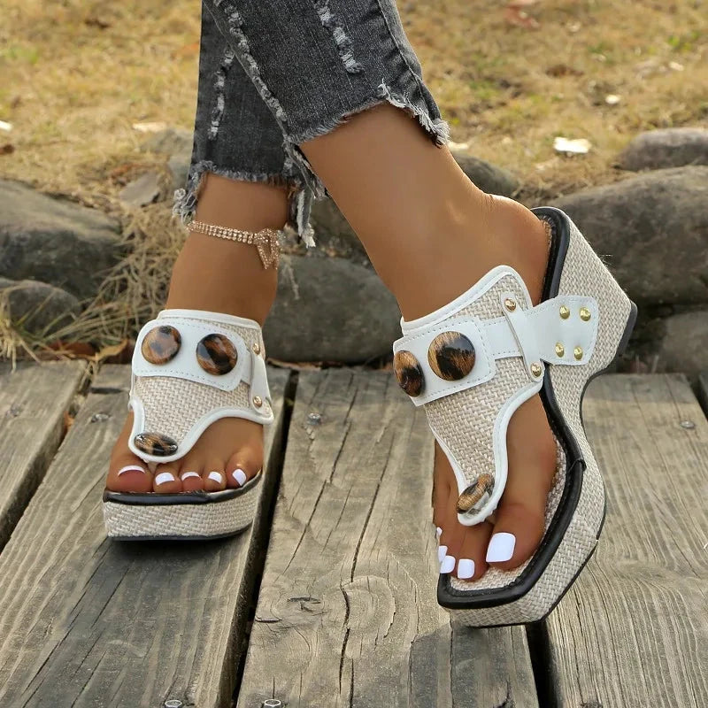 Women's Casual Open Toe Sandals with Non Slip Sole and Cushioned Insole