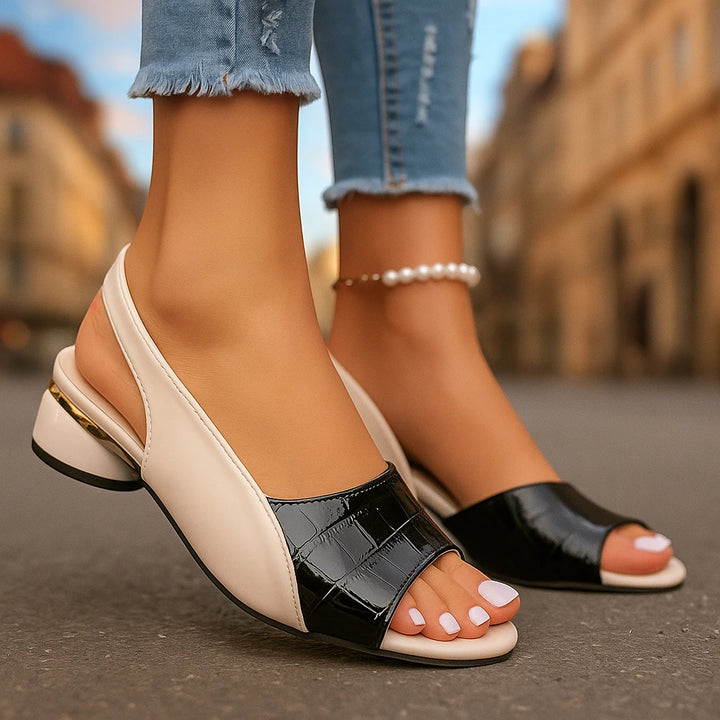 Women's Casual Slingback Sandals with Cushioned and Block Heel