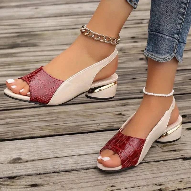 Women's Casual Slingback Sandals with Cushioned and Block Heel