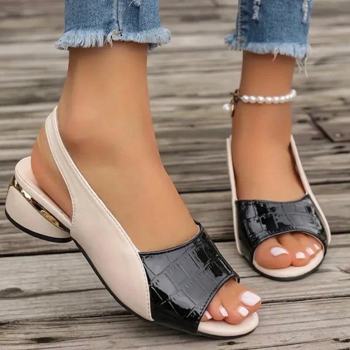 Women's Casual Slingback Sandals with Cushioned and Block Heel