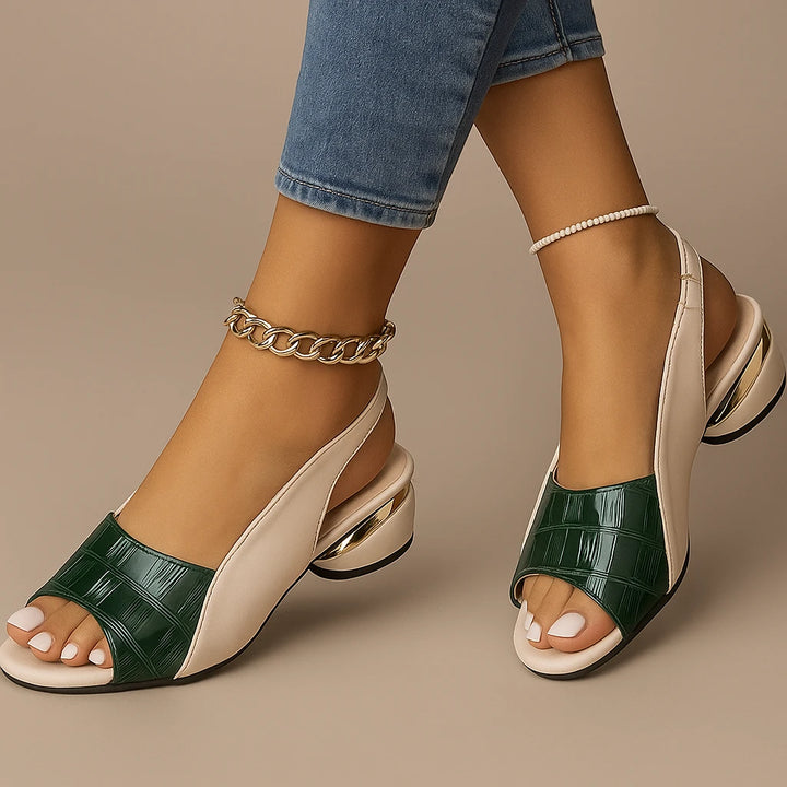 Women's Casual Slingback Sandals with Cushioned and Block Heel