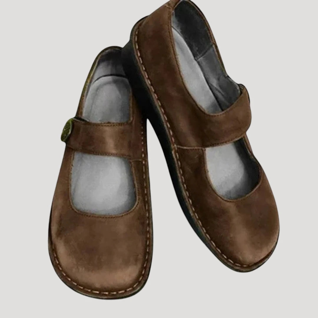Women's Casual Slip On Mary Jane Shoes with Slip Resistant Sole and Cushioned Insole