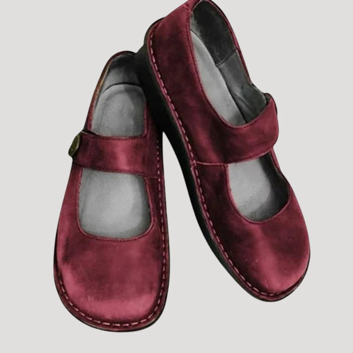 Women's Casual Slip On Mary Jane Shoes with Slip Resistant Sole and Cushioned Insole
