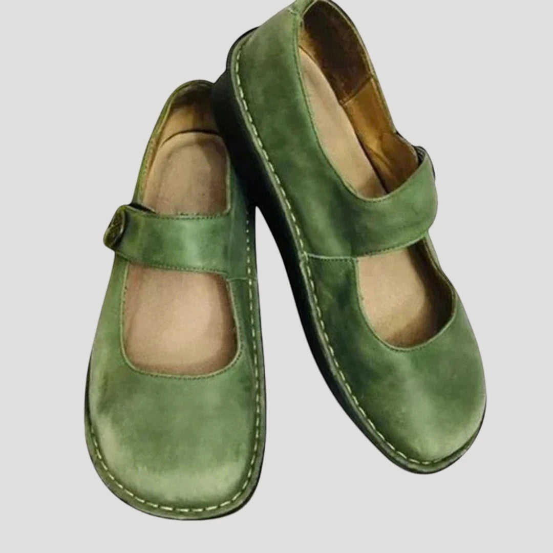 Women's Casual Slip On Mary Jane Shoes with Slip Resistant Sole and Cushioned Insole