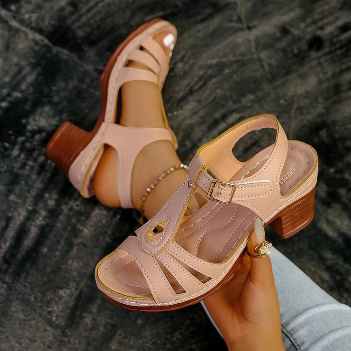 Women's Comfortable Block Heel Sandals with Slip Resistant Sole and Cushioned Insole