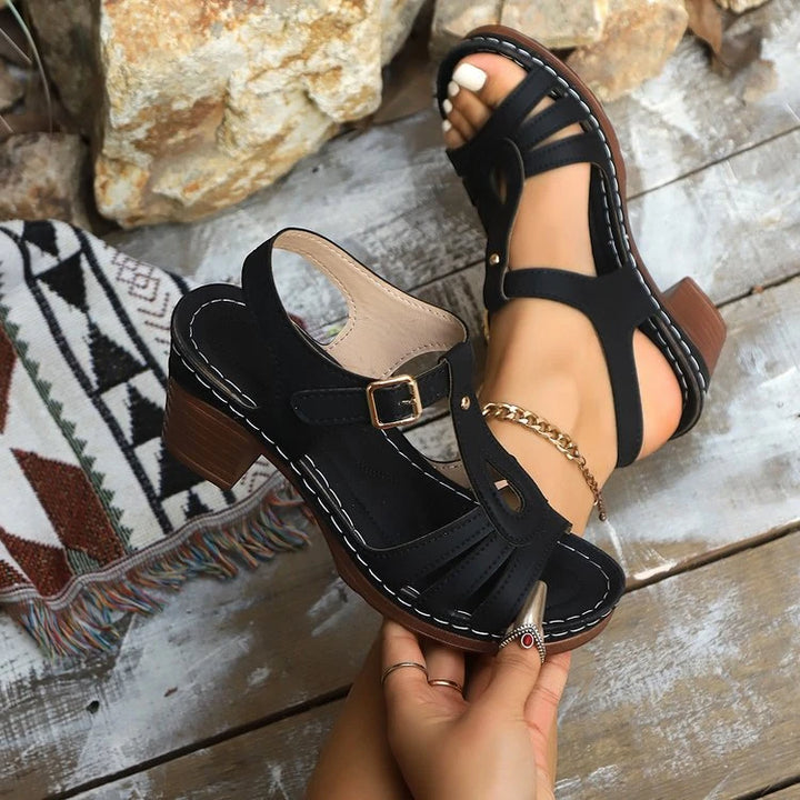 Women's Comfortable Block Heel Sandals with Slip Resistant Sole and Cushioned Insole