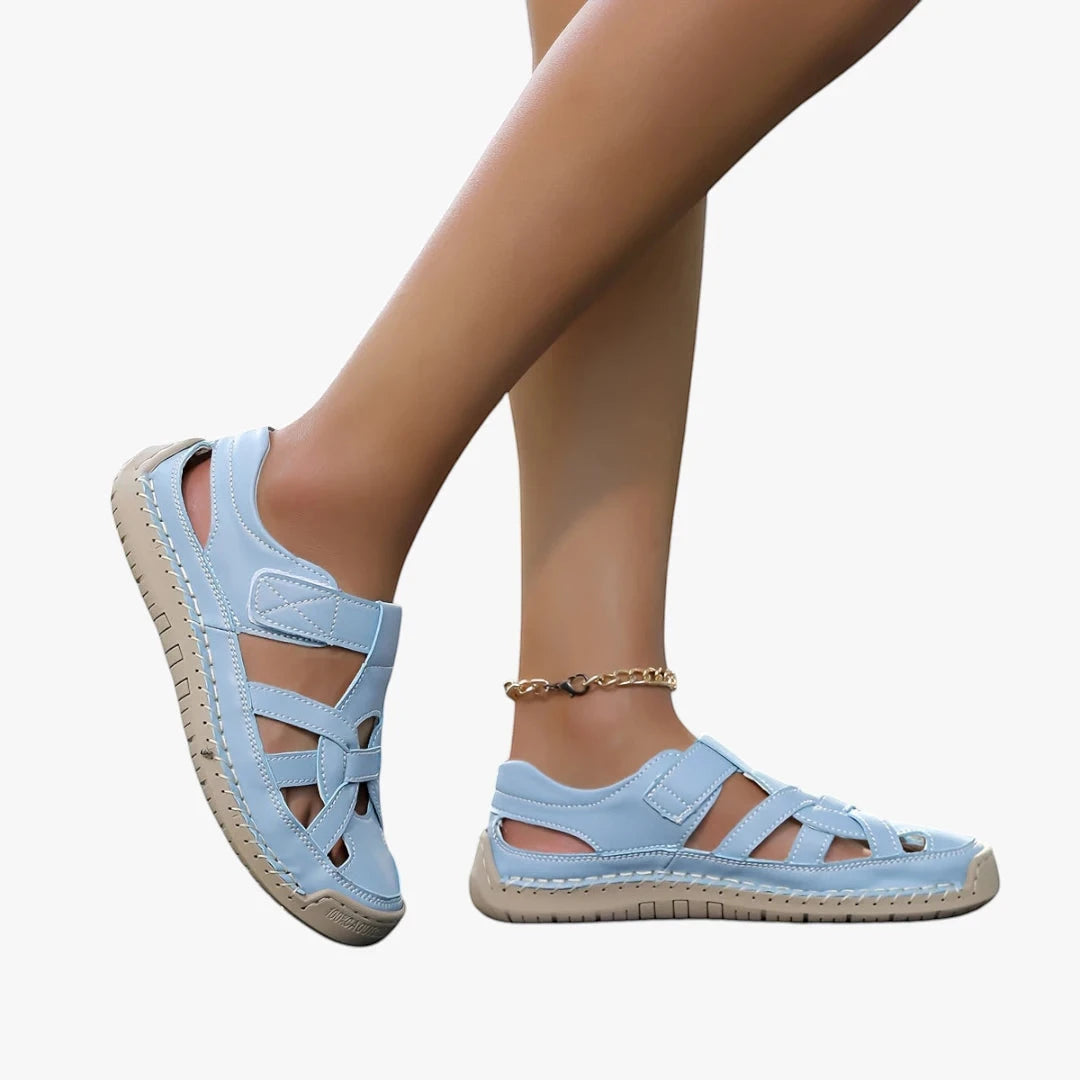 Women's Comfortable Casual Sandals with Velcro Strap and Cushioned Insole