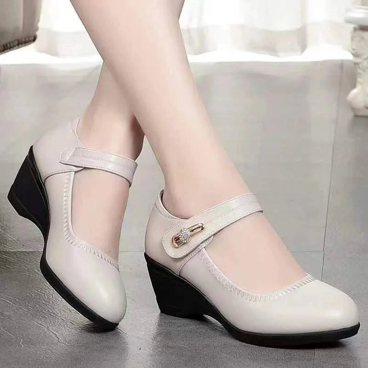 Women's Comfortable Slip On Mary Jane Shoes with Slip Resistant Sole and Cushioned Insole