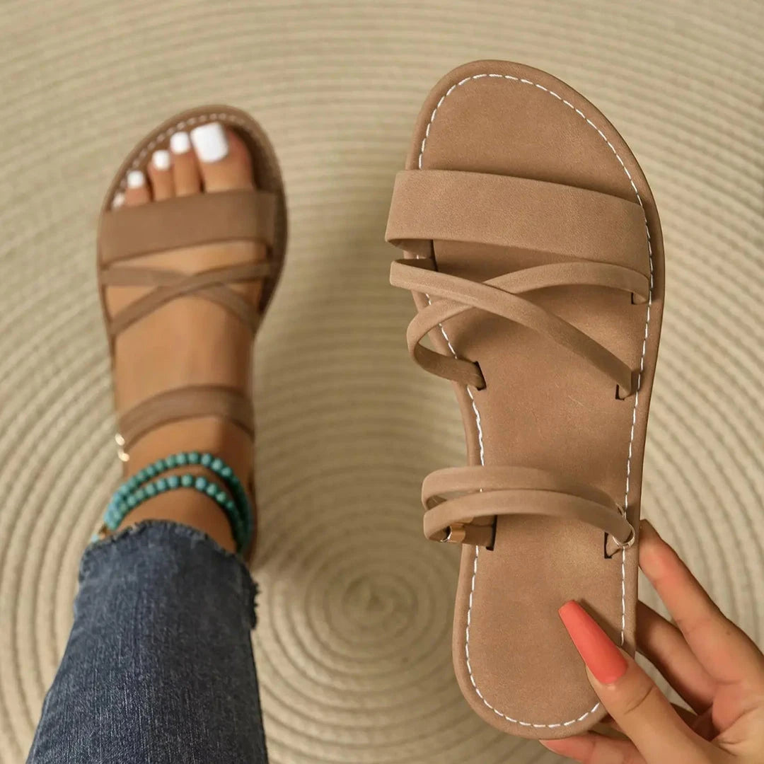 Women's Comfortable Strappy Sandals with Slip Resistant Sole and Cushioned Insole