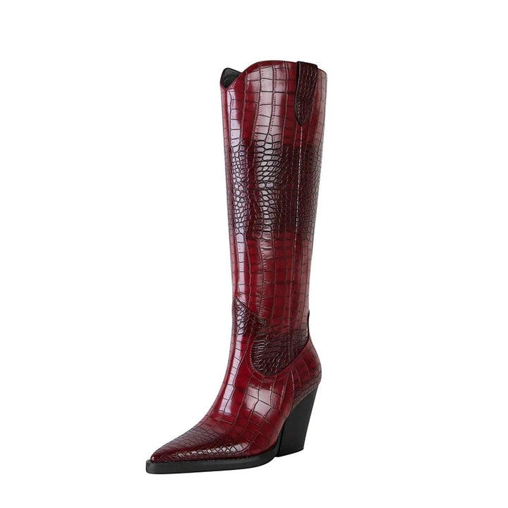 Women's Cowboy Knee High Boots with Non Slip and Cushioned